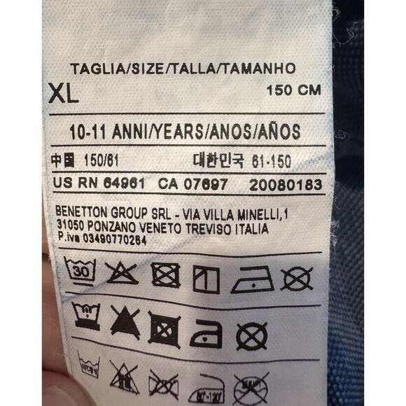 Benetton Jeans Girls Overalls Size XL 10 11 Years Wide Leg Patchwork Party Boho - Picture 7 of 9